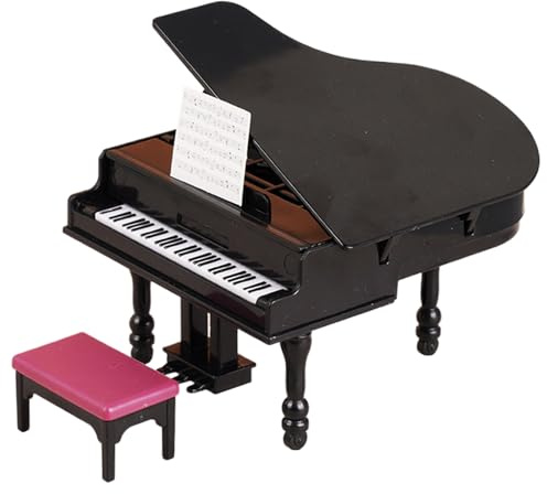 Pesoncarl Mini Meubles, Meubles de Maison de poupées, Mini Piano réaliste avec Chaise, Piano Jouet en Plastique, Minuscule Grand pour la scène de la Maison de la poupée de fée