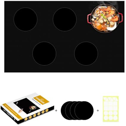 Cook's Aid Protezione Piano Induzione 78x52cm, Resistente al Calore a 300 °C (572 ° F) | Compatibile con Power Boost | Antiscivolo Tappetino Protettivo Per Copri Piano Cottura a Induzione