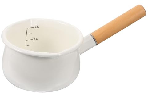 MUCKLILY Casserole Petite Pour Cuisson Pot à Lait Émail Antiadhésif Marmite De Cuisine Pour Réchauffer Lait Sauces Et Beurre Compatible Électriques Induction