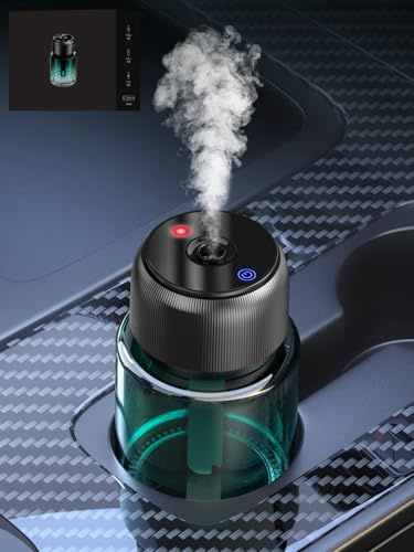 160ml Grande Capacité Diffuseur Voiture avec Parfum, Arômes Longue Durée 9-12 Mois, Atomiseur Ultrasonique, On/Off Automatique, 3 Modes, Lumière Étoilée, Rechargeable, BJ 047 (Océan)