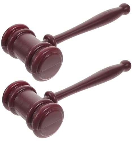 FRCOLOR 2pcs Boys and Girls Toy Gavel Judge Hammers Role Play Auction Hammer Set for Children Toy Judge Costume Accessories