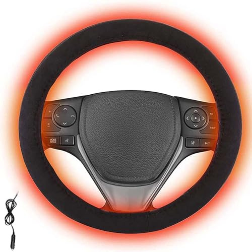 Generisch 14.5-15.5 Zoll Beheizbare Auto Lenkradabdeckung Lenkradhülle Winter Auto Lenkradhülle Universal Beheizbare Lenkradabdeckung Für Meisten Auto, SUV, LKW