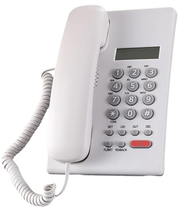 Téléphone fixe filaire de base pour personnes âgées analogique avec affichage des appels, petit bureau, chambre d'amis, téléphone fixe filaire pour usage domestique