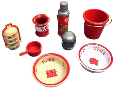 Wsdsgz Bambino sicuro fingere giocare lavaggio ciotola set per case delle bambole accessori e attività educative cucina facile pulire mobili case delle bambole