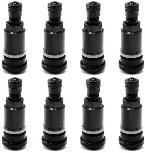 8 Stück Schwarz Metallventil,Universell Reifen Ventil,Metall Reifenventil,Robust und Langlebig,Geeignet für Autos,Motorräder und Elektrofahrzeuge