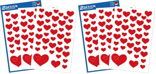 AVERY Zweckform 4371 Papier-Sticker Herzen 117 Aufkleber (selbstklebend, Glitzer, Gastgeschenke, Mitgebsel, Scrapbooking, Hochzeit, Bullet Journal, Liebe, Briefe, Poesiealbum, Freundschaftsbuch)