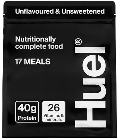 Huel Black Edition | 17 Meals 40g Protein | Unflavoured & Unsweetened | 17 Servings | 8g Fibre | 27 Vitamins and Minerals | Gluten Free | Nutritionally Complete Meal Replacement