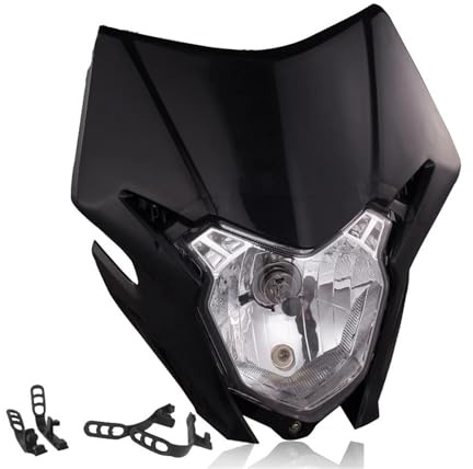 RLFNPHMHX LED Headlight Headlamp Head Light Supermoto Fairing For H//o//n//d//a K//T//M EXC EXCF SXF XC XCF MX Dirt Bike Enduro Motorcycle(H4 Black)