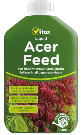 Vitax Liquid Acer Tree Feed, Promotes Healthy Leaf & Root Growth, Suitable For Borders, Pots & Containers 1 Litre (makes 300L of Feed)