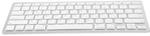 KICHOUSE Tastiera Wireless Ergonomica e Ultrasottile Bianca Layout Ebraico, Tastiera Compatta per Computer Desktop e Ufficio, Accessorio Portatile per Digitazione Silenziosa