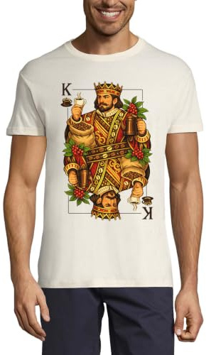 Regal King firar kaffe kultur rund hals bomull herr t-shirt naturlig