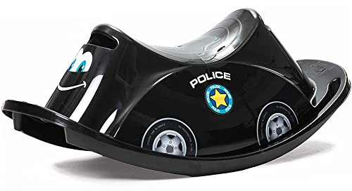 Dantoy – Schaukelpferd mit 1 Sitze - Wippe aus Langlebiger Kunststoff - Kinderwippe für Kinder - 1–5 Jahre - Schwarzer Police-Rocker - Garten Spielzeug - Draußen und Drinnen - Aus Dänemark