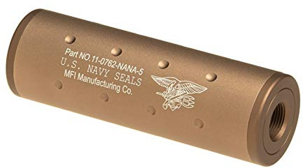 FMA Schalldämpfer Navy Seals Silencer 107mm CW/CCW Desert für Softair