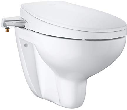 Grohe Bau Keramik Dusch-WC Aufsatz 2-in-1 Set (bestehend aus Dusch-WC-Aufsatz & Wand-Tiefspül-WC) 39651SH0