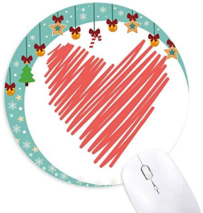 Herzgraffiti Zeichnen Valentinstag Maus Pad Jingling Bell Round Rubber Mat