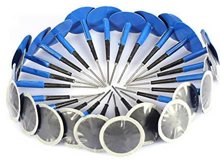 EVGATSAUTO Reifenstopfen Patch Gum, 24 Stück Auto Motorrad Universal Tubeless Rubber Blue Reifenpunktion Reparatur Pilz Plug Patch Gum(36 * 4 mm)