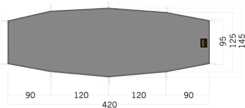 Tatonka Zeltunterlage Floor Sheet LT Rokua 2 - Leichter und wasserdichter Zeltboden für das Tatonka Rokua 2-Personen Zelt - Mit Schlaufen (420 x 95/145 cm)