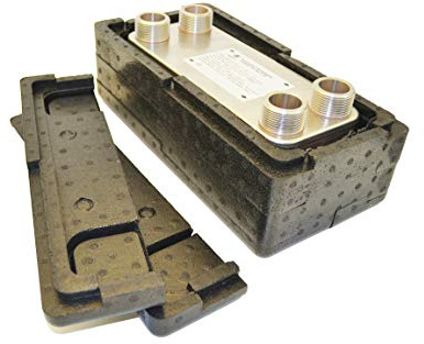 Edelstahl Wärmetauscher Plattenwärmetauscher Nordic Tec Ba-27-30 30 Platten 175 kW 1 1/4 Zoll (Plattenwärmetauscher mit Isolierung)