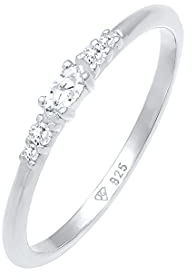 Elli Bague Femmes Marquise Élégante Fiançailles avec Cristaux de Zirconium en Argent Sterling 925