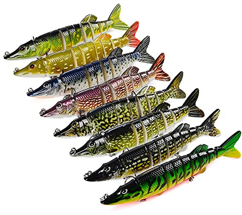 Joyeee 1 Stück Kunstköder Köder Multi Gelenkartigen Wobbler Swimbait, angelköder für hechte Süßwasser-Salzwasser-Fischen Geschenk für Männe Papa Jungs