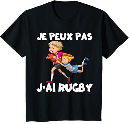 J'peux Pas J'Ai Rugby Enfants Garçons Humour Ballon Ovale T-Shirt
