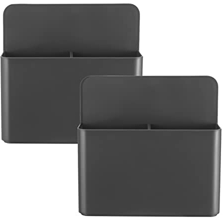 Magnetischer Wand-Organizer aus ABS – ideal für Klimaanlagen-Fernbedienungen, Marker, Whiteboard-Radierer & Scheren, ohne Bohren (Grau)-2er Set