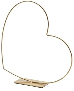 NaDeco Metallherz in Gold, liegend, mit Fuß, wählbar in25-58 cm | Dekoherz stehend | Dekoring stehend | Drahtring zum Basteln | Wickeltechnik | Trockenblumen-Ring | Metalldrahtring, Größe:58 cm