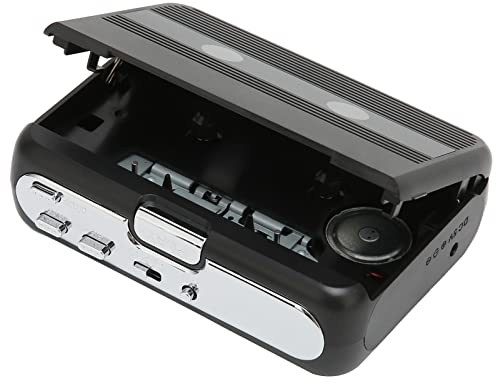 Lettore di Cassette, Lettore di Cassette Portatile Bluetooth 5.0 con Cuffia Funzione di Inversione Automatica Lettore di Cassette Stereo con Funzione Radio FM](Nero)