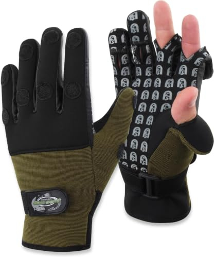 normani Camou Tarnhandschuhe zum Angeln Wasser- und Winddicht Angelhandschuhe Fleecegefüttert Fishingsports Anglerhandschuhe 3 mm Titanium-Neopren von Dupont