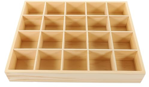 IMIKEYA Krawatten-Organizer 20 Fächer Holz-Aufbewahrungsbox Praktische Unterwäsche-Aufbewahrungsbox Höschen-Organizer Kleinigkeiten-Behälter