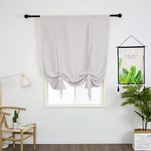 SIMPVALE Tende oscuranti corte Roman con legaccio, isolamento termico, con tasca per bastone, per camera da letto, soggiorno, cucina (Hoar, 60 x 140 cm)