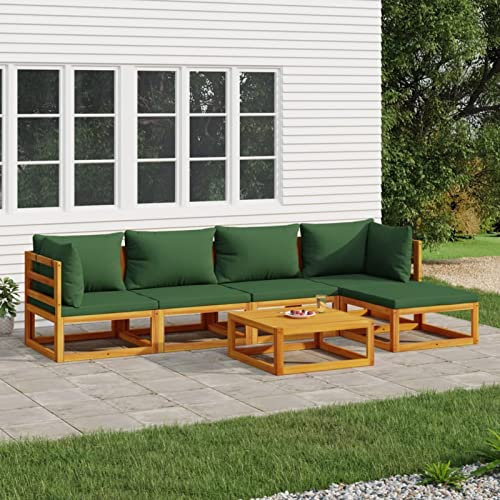 Tidyard 6-TLG. Gartenlounge Set, Balkon Lounge Sofa, Gartensofa Lounge, Terrassensofa, Loungesofa Outdoor, Loungemöbel Garten Holz, Gartenmöbel für Draußen, Massivholz