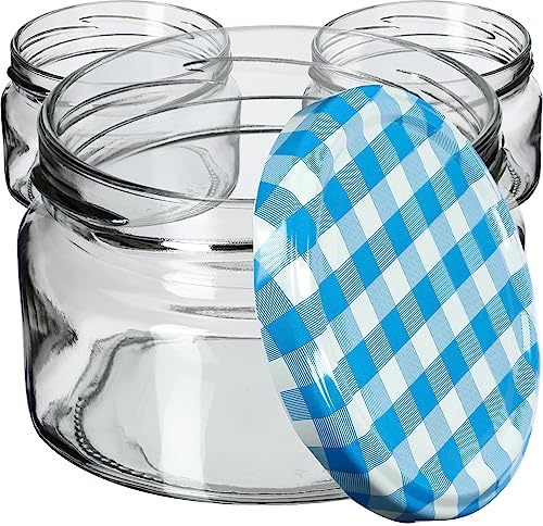KADAX Juego de 10 tarros de mermelada de 250 ml con tapa de rosca de 82 mm de diámetro, herméticos, aptos para lavavajillas, ideales para mermelada, chutneys, verduras en escabeche, carne, pasteles y