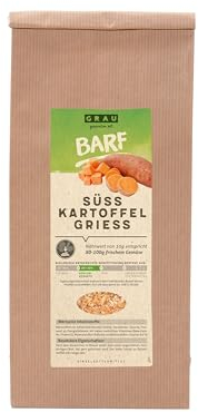 GRAU – das Original – Trockengemüse zum BARFen für Hunde - Süßkartoffel-Grieß, 1er Pack (1 x 500 g), Ergänzungsfuttermittel für Hunde