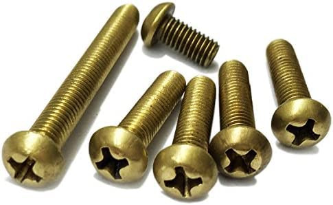 M2,5x6mm Linsenkopfschrauben (Flachkopfschrauben) mit Kreuzschlitz Form H Maschinenschrauben Messing 50 Stück Vis à Téte Cylindrique Bombée à Empreinte Cruciforme Type H