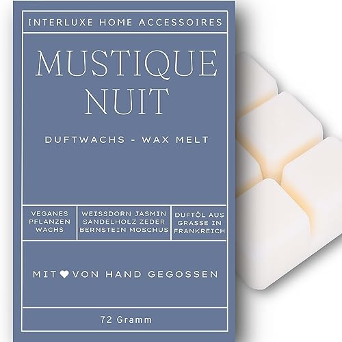 Interluxe Duftwachs Duftwachsblock Duft Mustique Nuit Moschus angenehm duftend Waxmelt 100% pflanzlich Duftwachswürfel Wachs mit Duftöl