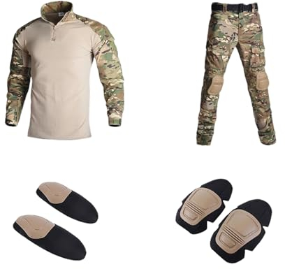 ZMIN Jagd Jacken G8 Männer Hosen Militär Kleidung Paintball Kampf Uniform Camping Taktische Hemden Cargo Hosen + Pad Set CP suits XL