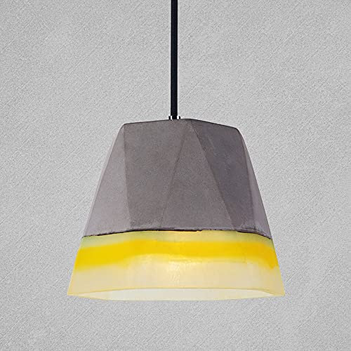Arco Iris Resina Cemento Sombra Lámpara Colgante E27 1- Lámpara Industrial Retro Hormigón Techo Lámpara Colgante Bar Restaurante Bar Decoración Luminaria Ajustable Accesorios de Iluminación Interior ，