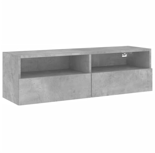 vidaXL Väggmonterad tv-bänk betonggrå 100x30x30 cm konstruerat trä, väggenhet, väggmonterad TV-enhet, väggmonterat skåp, TV-väggenhet, hängskåp