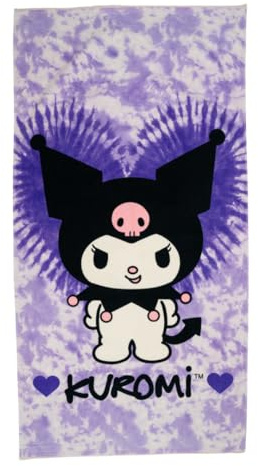 Franco Collectibles Sanrio Kuromi Super Soft Cotton Bath/Pool/Beach Towel, 60 in x 30 in, (Official Licensed Product)