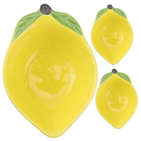 Garneck 3St Keramikschale Obst Saucengerichte für Sushi Seite Nudeln Nudeln Salatschüssel Wohnaccessoire Saucenschüssel Haushalt Zitrone kleiner Teller Gewürze Kind Soße