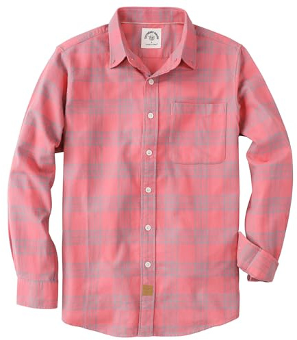 Dubinik® 6 oz Chemise Flanelle Homme 100% Coton Manches Longues Hiver Carreaux avec Poche Confortable Et Léger