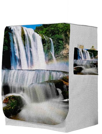 Highdi 3D Housse de Protection pour Machine à Laver, Chargement Frontal Housse à La Poussière avec Ouverture Frontale (Capacité S 6~7,5kg,Chute d'eau H)