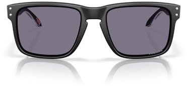 Oakley Herren Oo9102 Holbrook Sonnenbrille, Matte Black/Blue/Prizm Grey, 57mm, Mattschwarz/Blau/Prizm Grey, 57 mm