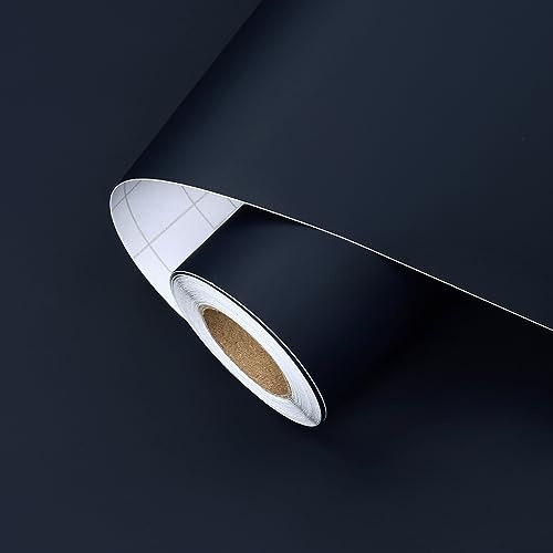 HotDecor Tapete Blau Möbelfolie Selbstklebend Wand Tapeten Wohnzimmer Klebefolie Dunkelblau für Schrank Tisch Küchentapete Selbstklebene Folie Möbel Blaue Tapete Schlafzimmer Kinderzimmer 40cm x 200cm