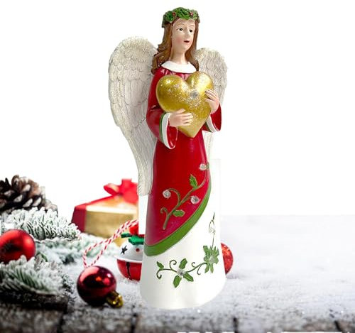 Weihnachtsengel Figuren | Harz-Statue Home Decor – 30,5 cm beleuchtete Statuen und Figuren für Weihnachtstischdekoration, religiöse Feiertagsskulptur, Handwerk