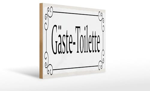 Femer Holzschild Hinweis 40x30cm Gäste-Toilette Deko
