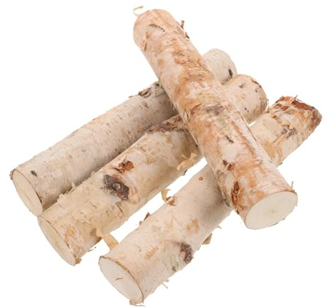 Cabilock Troncos de Abedul de Madera Natural para Adornos y Manualidades DIY, 4 Unidades, Ligeros y Fáciles de Manejar