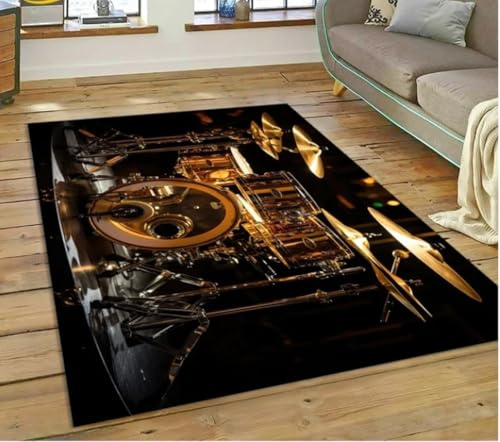 SHAOPENGA Kit De Batería Conjunto De Soporte De Batería Instrumentos Musicales Alfombra Alfombra para Dormitorio Sala De Estar Casa Decoración Sofá Decoración Alfombra200X300Cm