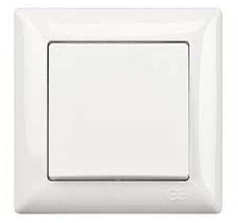 Interruptor para iluminación, interruptor de luz de plástico, interruptor de luz montado en superficie para uso en interiores y exteriores (1, blanco, individual)
